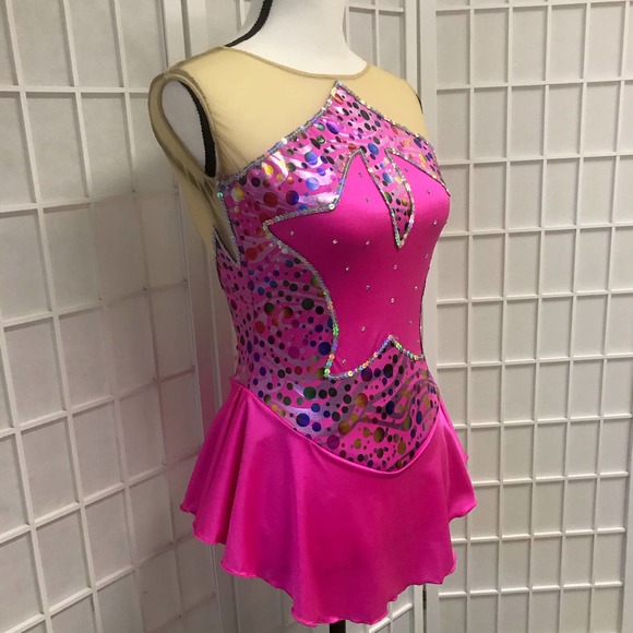 Pink Competition Figure Skating Dress - Picture 2 of 4